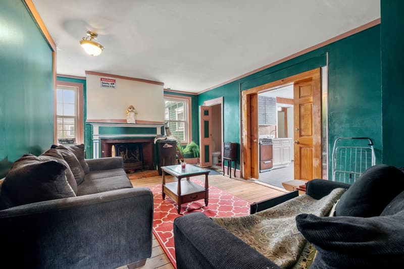 270 Bank Street, living room with fireplace